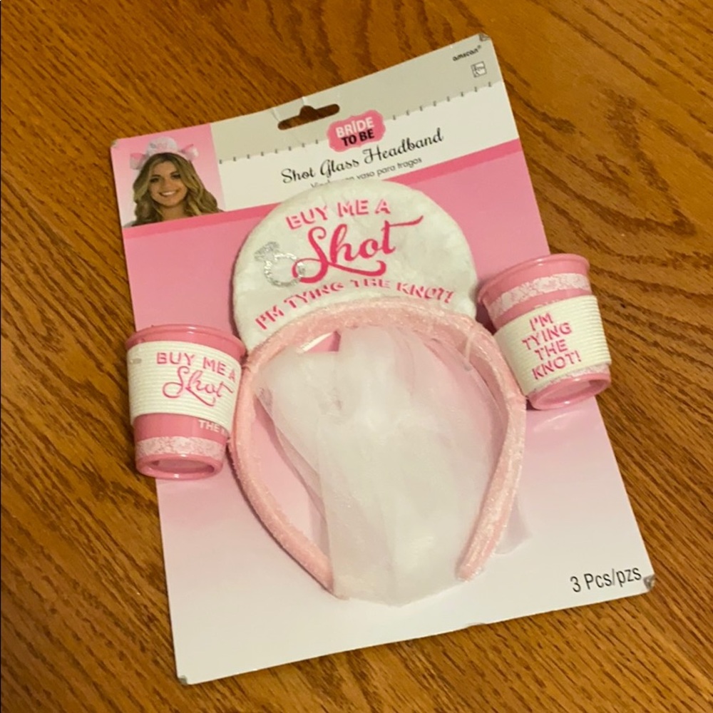NEW Bachelorette Party Headband Buy Me A Shot I’m Tying the Knot Veil Tiara